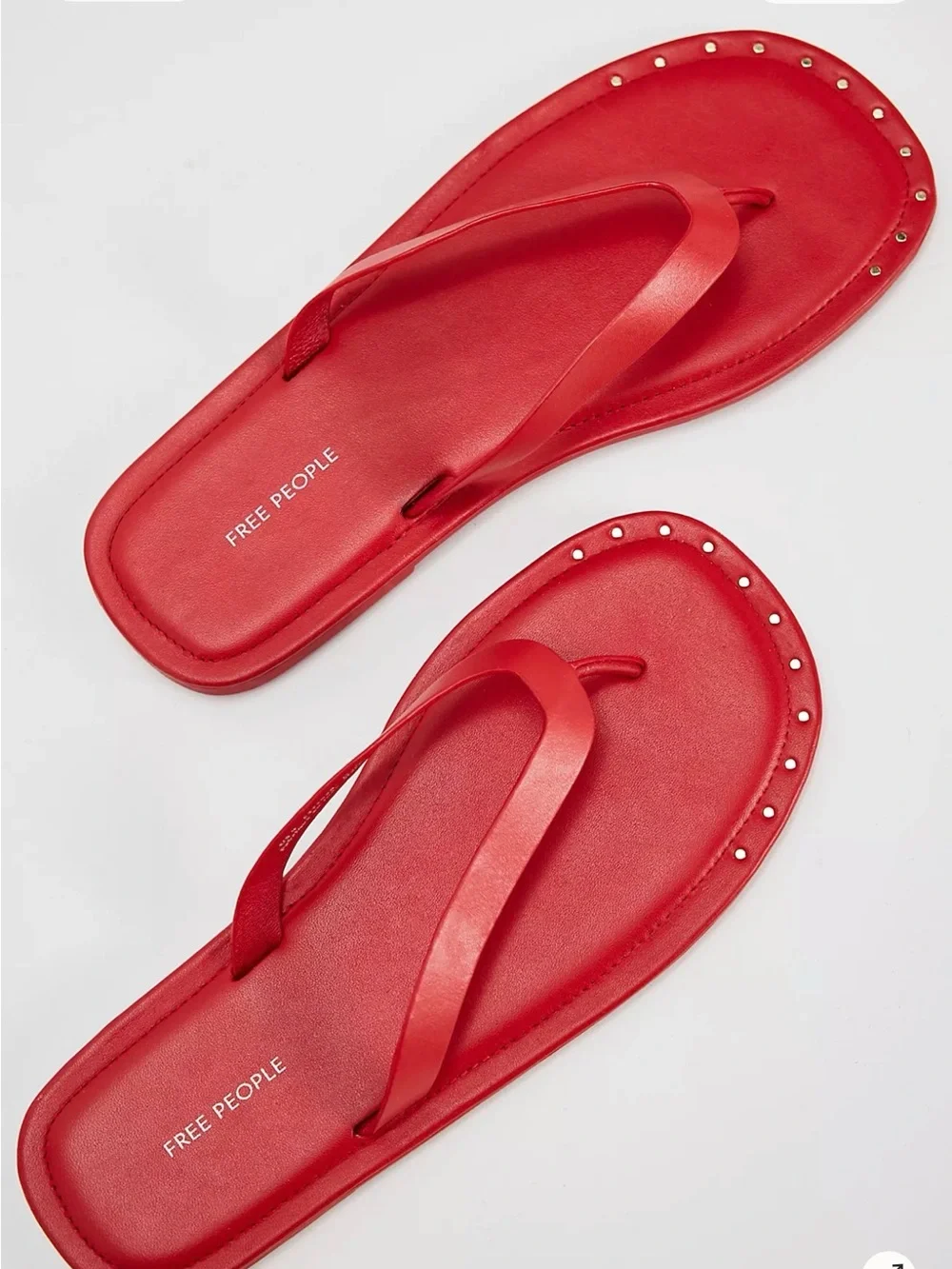 Free People Red Studded Thong Sandals